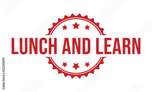 LUNCH AND LEARN rubber stamp on white background. LUNCH AND LEARN Stamp.