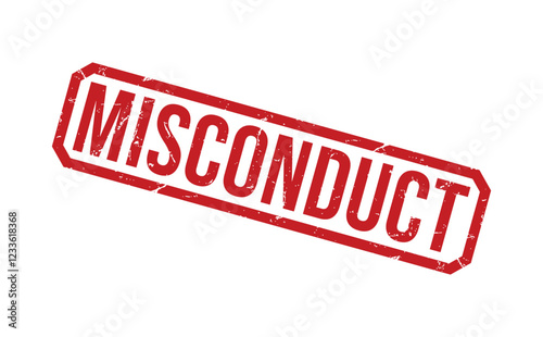 MISCONDUCT Red rubber stamp on white background. MISCONDUCT stamp sign. MISCONDUCT stamp.
