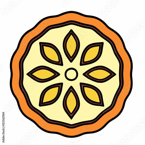 Fruit apple pie icon Outline fruit apple pie   vector illustration (3)