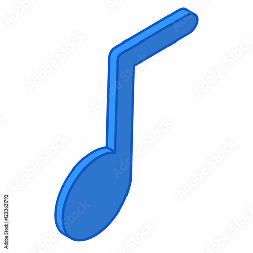 Musical note icon Isometric of musical note  vector illustration (2)