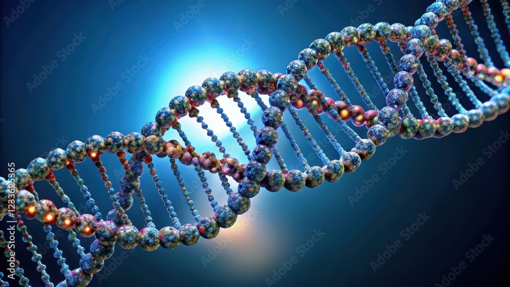 A double helix structure composed of two twisted strands of nucleotides, nature, hydrogen bonding A double helix structure composed of two twisted strands of nucleotides, nature, hydrogen bonding