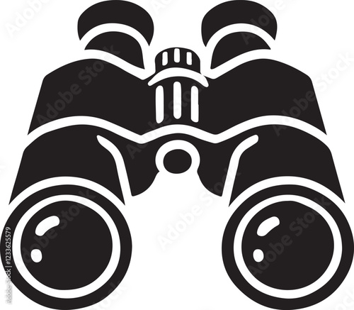 Binoculars Silhouette Vector Icon for Adventure Design