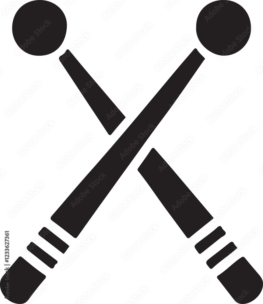Drumstick Icon Silhouette Vector – Perfect for Music Designs Drumstick Icon Silhouette Vector – Perfect for Music Designs