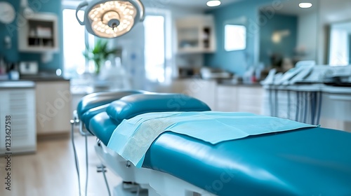 Sterile Examination Table In A Modern Medical Clinic