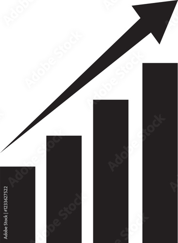 Growth data graph bar x and y axes icon