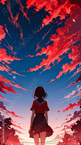Vibrant Sunset Silhouette