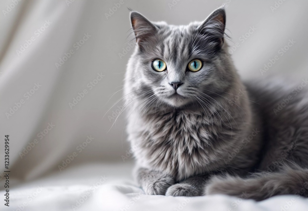 Majestic Grey Cat Portrait: A Serene and Captivating Look Majestic Grey Cat Portrait: A Serene and Captivating Look