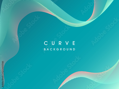 曲線の背景イラスト_水色&ピンク2
