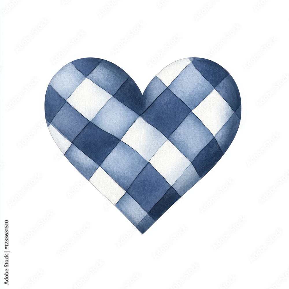Hand drawn navy heart with checkerboard pattern, perfect for decorative use. This artistic design adds unique touch to any project or space, evoking warmth and creativity Hand drawn navy heart with checkerboard pattern, perfect for decorative use. This artistic design adds unique touch to any project or space, evoking warmth and creativity