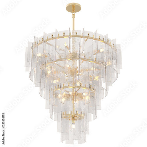 RH LATTICE TIERED ROUND CHANDELIER - Elegant Lighting Fixture Against white Background