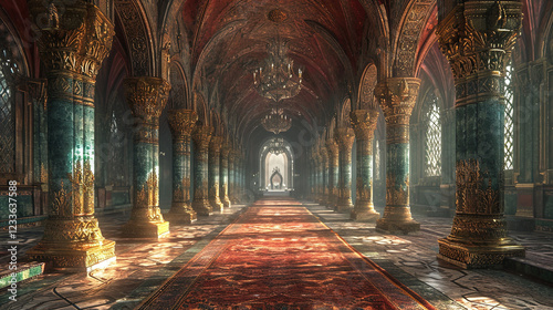 Beautiful Palace Interior Oil Painting