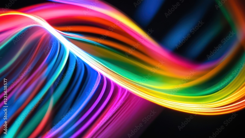 Vibrant, colorful light waves create a dynamic, abstract background, ideal for modern design concepts or tech related artwork Vibrant, colorful light waves create a dynamic, abstract background, ideal for modern design concepts or tech related artwork