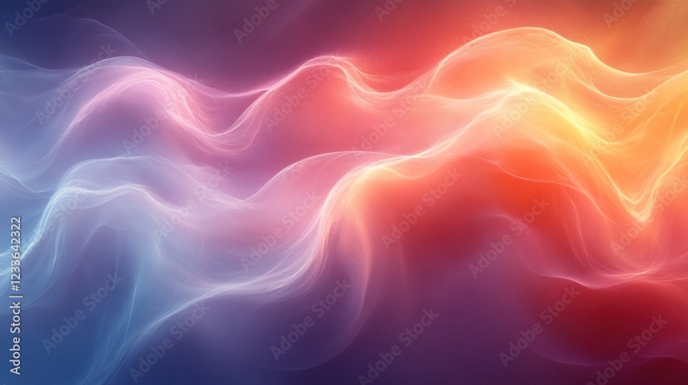 Fototapeta premium Abstract Colorful Waves: A Serene Digital Art