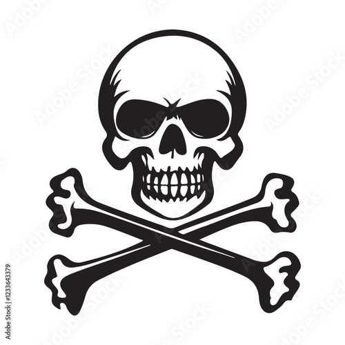 Skull and Crossbones image vector. Skull and Crossbones on white background