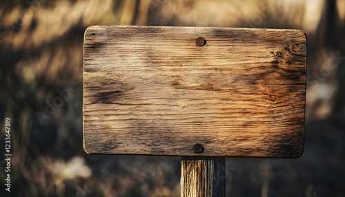 Weathered Wooden Signpost Blank Rustic Background