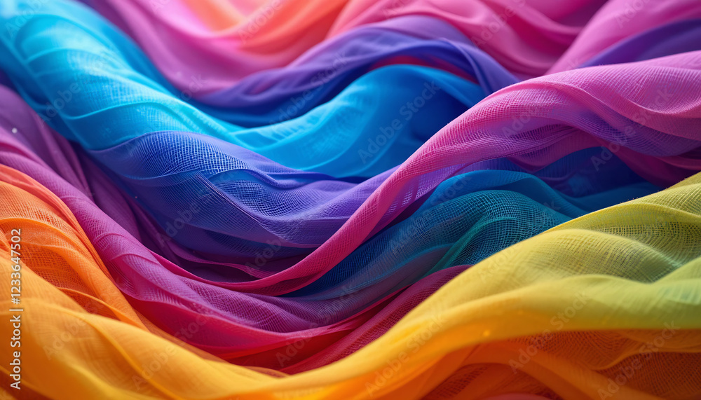 Abstract close-up of flowing colorful fabric Abstract close-up of flowing colorful fabric