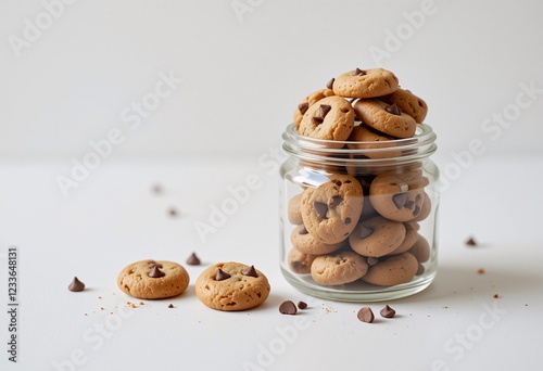 Wallpaper Mural Delicious homemade chocolate chip cookies in a glass jar. Torontodigital.ca