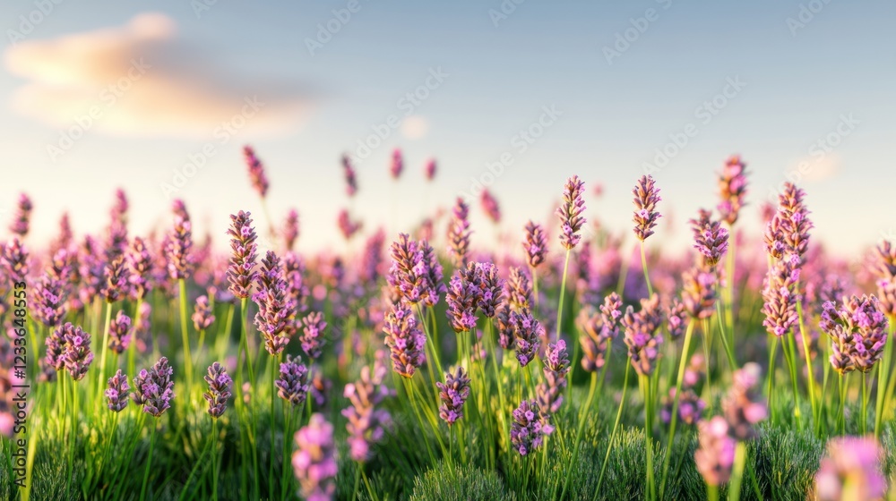 Obraz premium Lavender field at sunset.