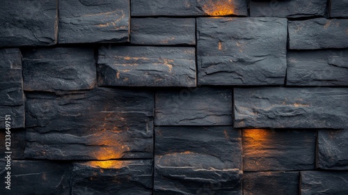 Dark Stone Wall Texture  Grunge Background  Modern Architecture  Brickwork  Masonry  Desig