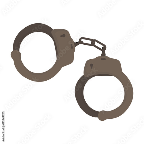 vector illustration flat design of handcuffs with white background