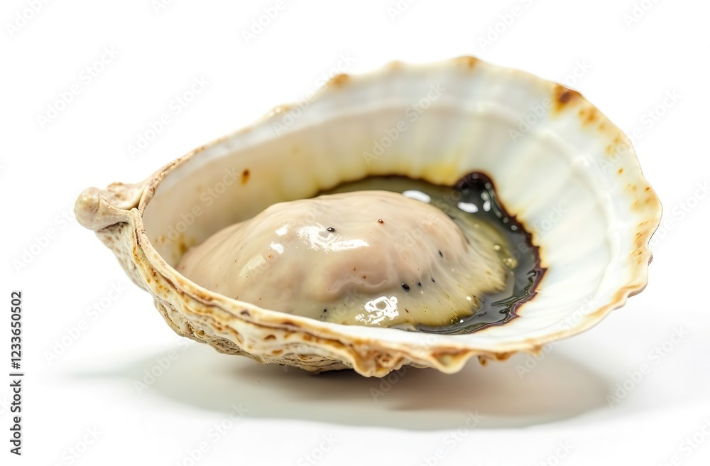 Fresh opened oyster on white background Fresh opened oyster on white background