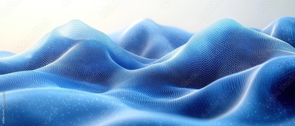 Obraz premium Abstract blue wave patterns with soft gradients and textures