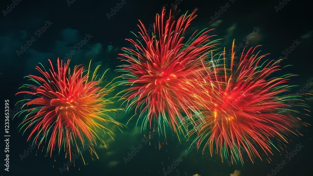Vibrant fireworks display lighting up the night sky, symbolizing celebration and joy during festive occasions and holidays Vibrant fireworks display lighting up the night sky, symbolizing celebration and joy during festive occasions and holidays