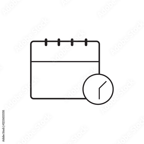 black and white calendar icon design template