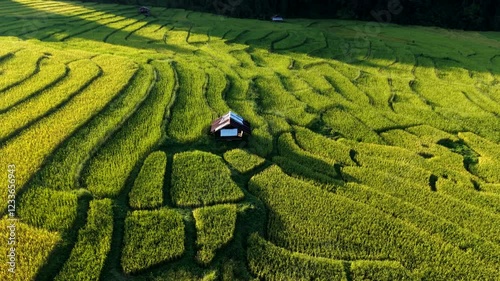 Aerial view of morning sky and mountains