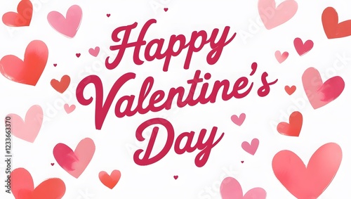 Valentines Day greeting card with hearts