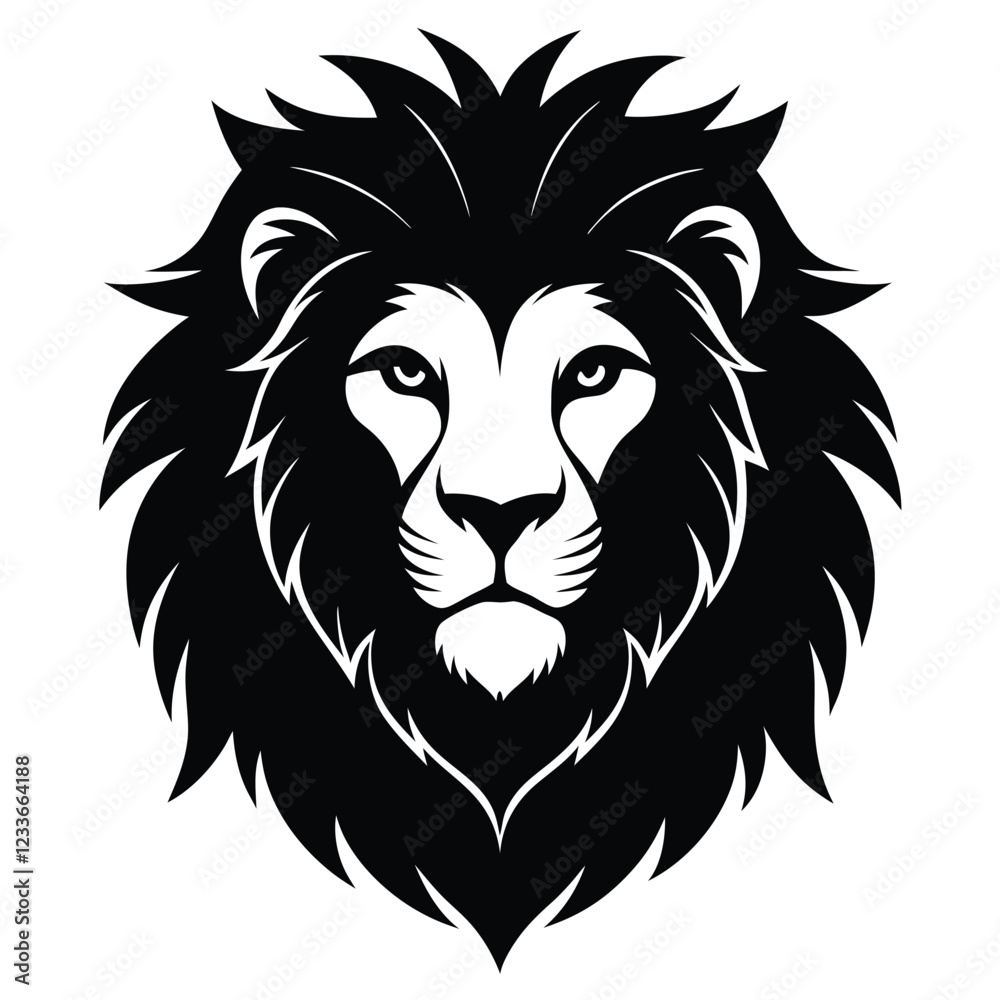 Obraz premium The large lion-head graphics