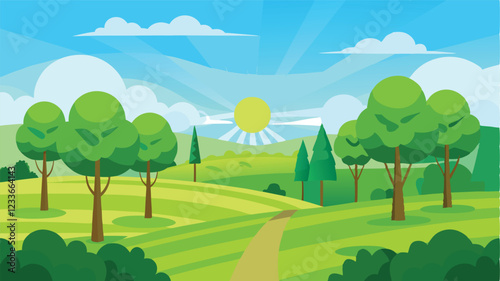 landscape with trees and sky