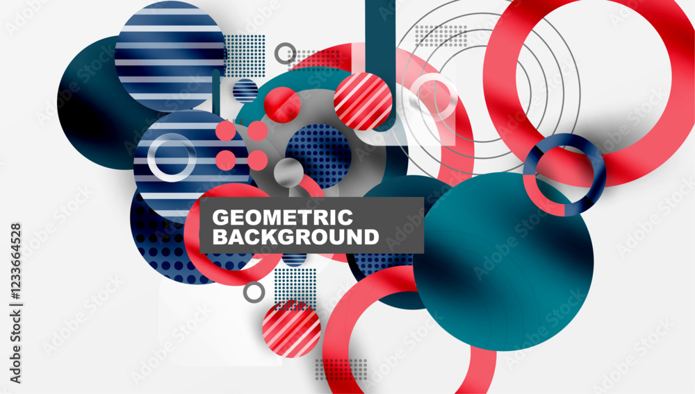 Obraz premium Abstract Geometric Background with Overlapping Transparent Shapes