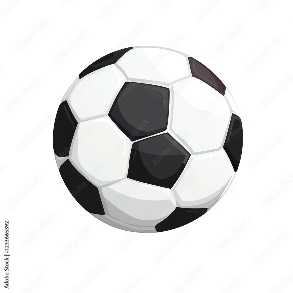 Fototapeta premium Realistic Illustration of Classic Black and White Soccer Ball Design