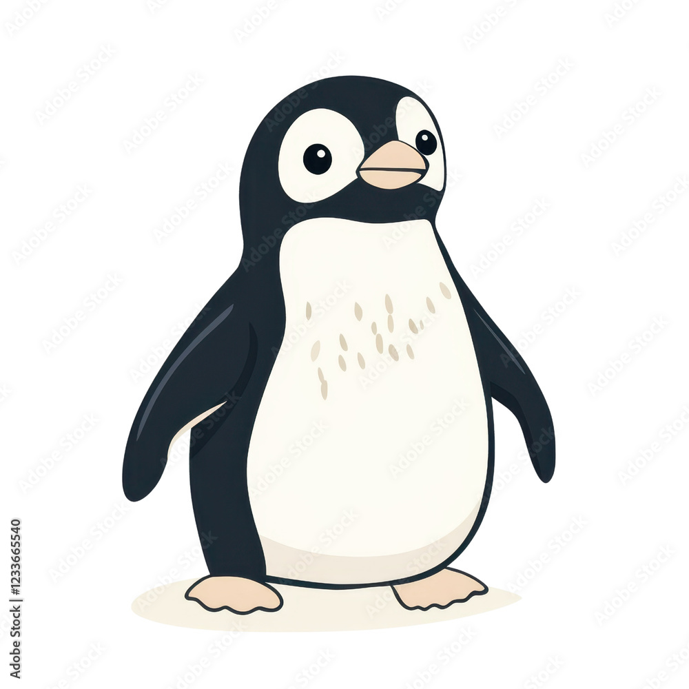 Fototapeta premium Cute Cartoon Penguin Character with Simple Design and Friendly Look