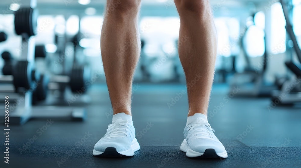 Soothing Post-Workout Recovery Session With Cold Compress on Legs in Fitness Gym Soothing Post-Workout Recovery Session With Cold Compress on Legs in Fitness Gym