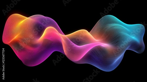 Abstract Colorful Waveform Design Illustration