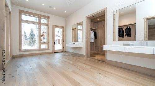 Wallpaper Mural Luxurious walk-in closet with mountain view Torontodigital.ca