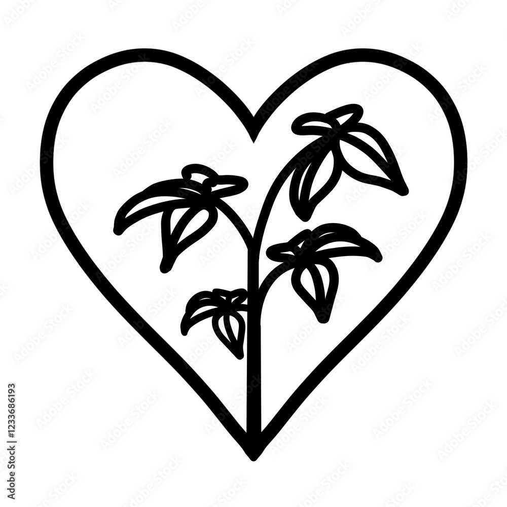 Naklejka premium love icon plant