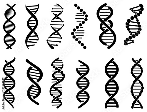 DNA SILHOUETTE ON WHITE BACKGROUND