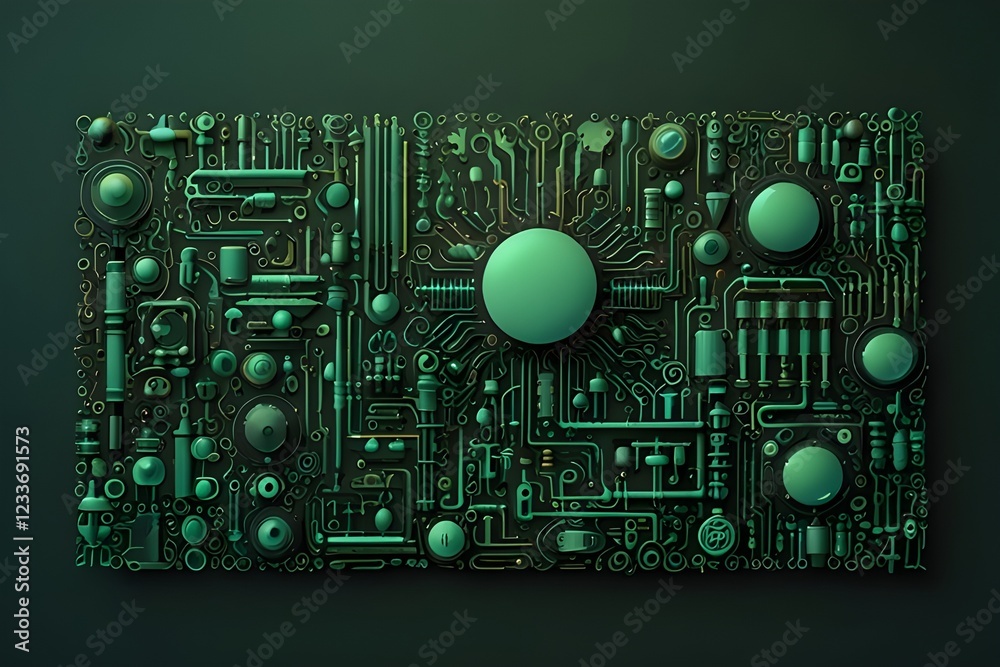 Fototapeta premium Green product background Generative AI
