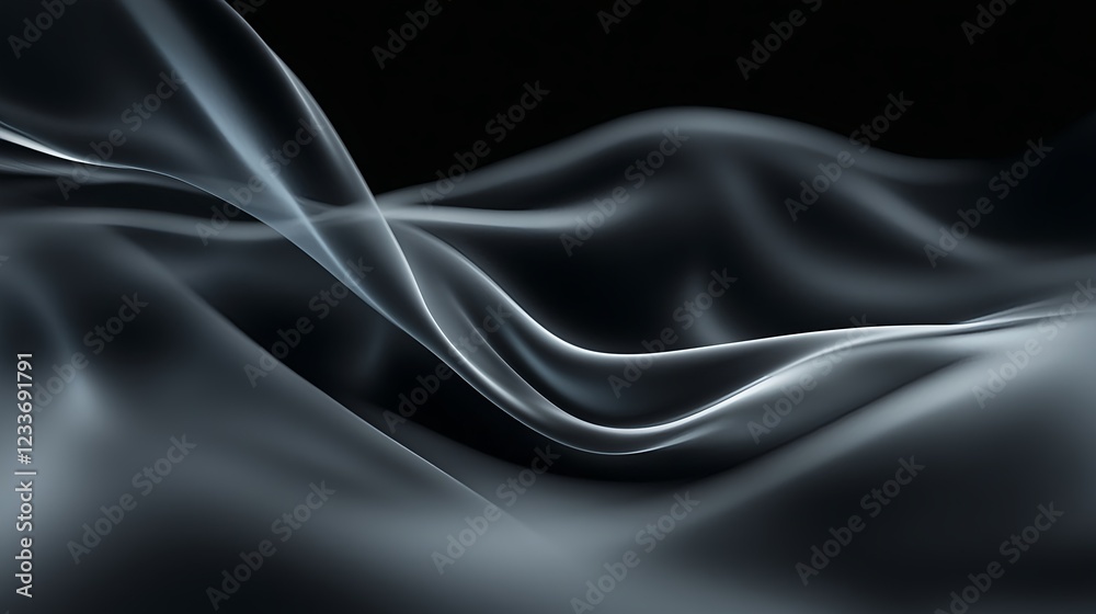 Fototapeta premium Abstract Gray Waves Dark Background