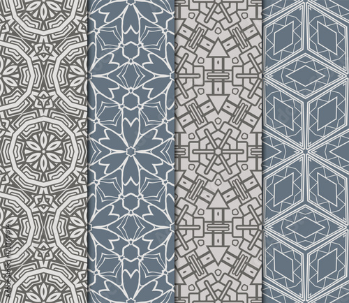 set of decorative floral seamless pattern. vector illustration. for invitation, greeting card, wallpaper, interior design