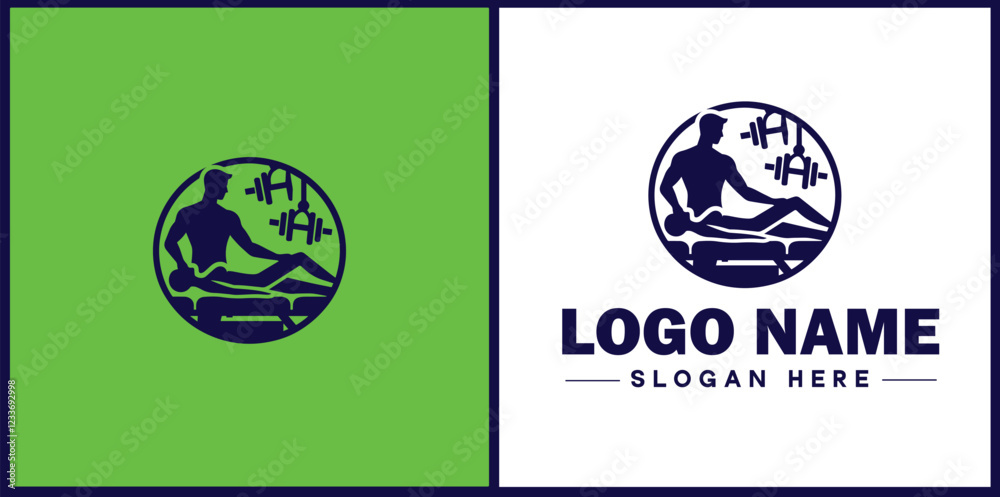 Obraz premium Physical Therapy icon Physiotherapy Rehab therapy Kinesiotherapy flat logo sign symbol editable vector
