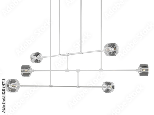 RH DEMARET MOBILE CHANDELIER - Elegant Lighting Fixture Against Black Background photo