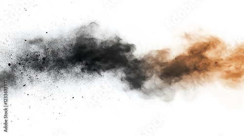 sandstorm sand dust cloud flying small particles isolated in transparent background, PNG dust and sandstorm particles swirling against a plain white backdrop.
