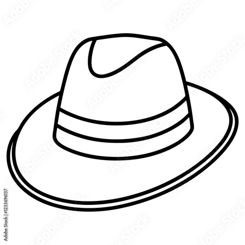 Classic Hats Outline Trendy Vector Art