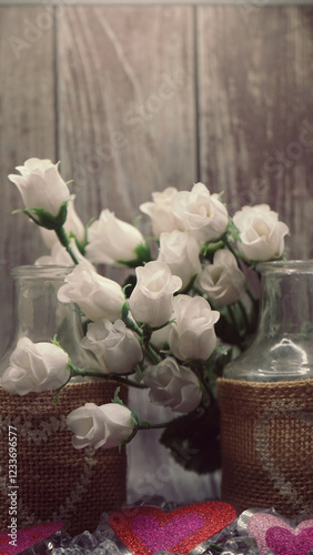 Valentines Day with pictures of flowers, hearts and Background make you feel the Love in the Air