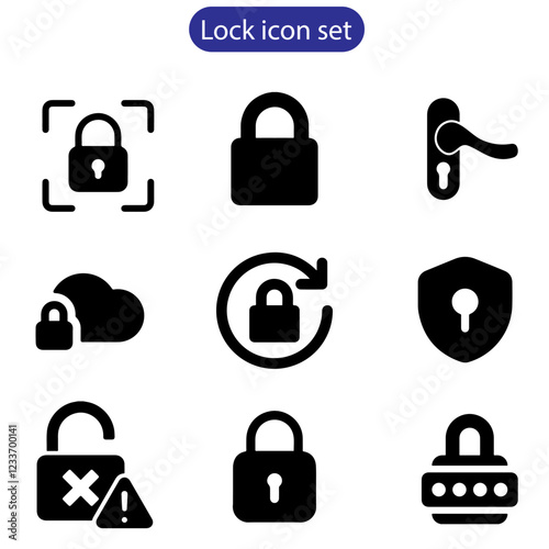 Lock icon set. Padlock open and closed. Locked and unlocked icon. Security symbol. Vector illustration.
