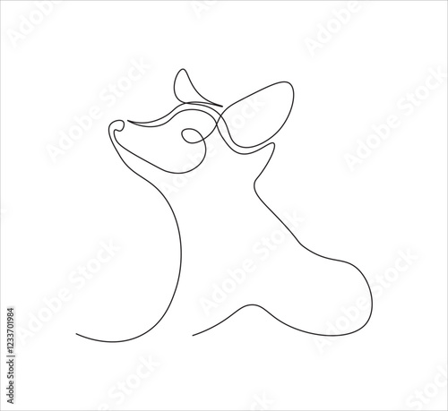 One continuous line drawing of fox. single line fox drawing concept. fox illustration. editable stroke